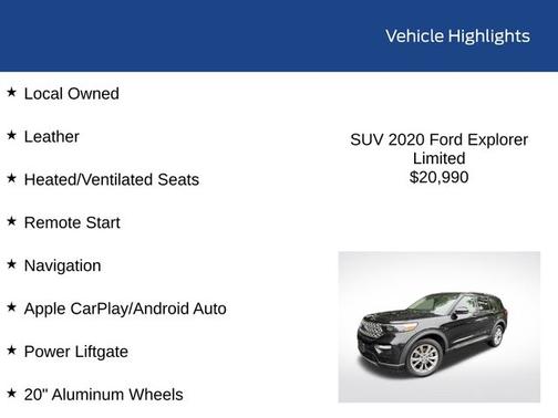 AGATE BLACK METALLIC 2020 Ford Explorer LIMITED