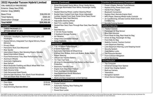 2022 Hyundai TUCSON Hybrid Limited