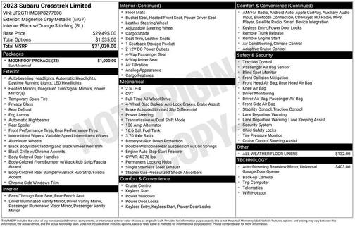 2023 Subaru Crosstrek Limited