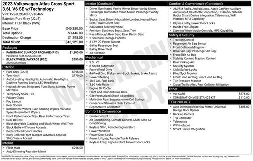 Gray 2023 Volkswagen Atlas Cross Sport 3.6L V6 SE w/Technology
