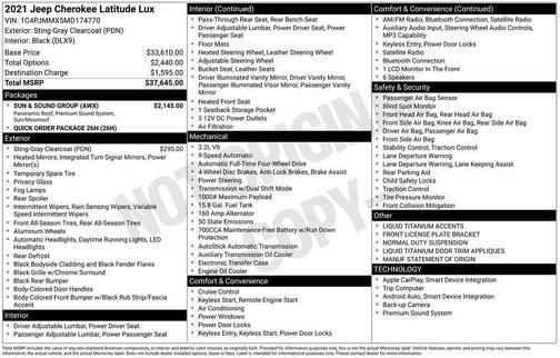 2021 Jeep Cherokee Latitude Lux