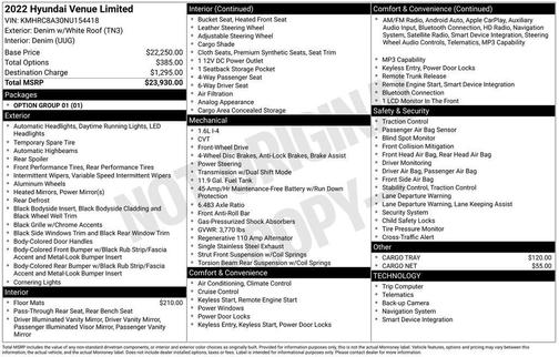 2022 Hyundai VENUE Limited