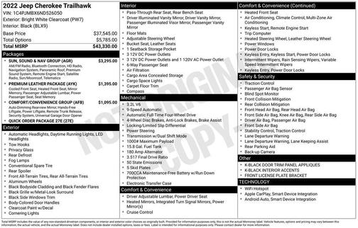 2022 Jeep Cherokee Trailhawk