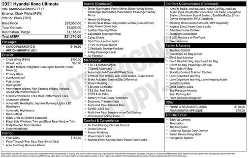 2021 Hyundai KONA Ultimate