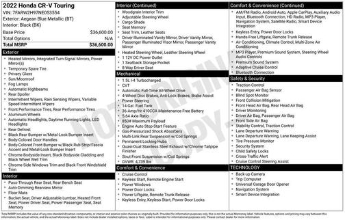 2022 Honda CR-V AWD Touring