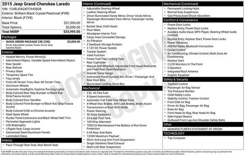 2015 Jeep Grand Cherokee Laredo