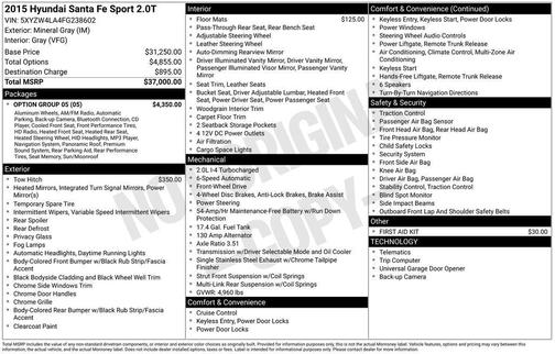 2015 Hyundai Santa Fe Sport 2.0L Turbo