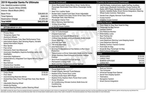 2019 Hyundai SANTA FE Ultimate 2.0T