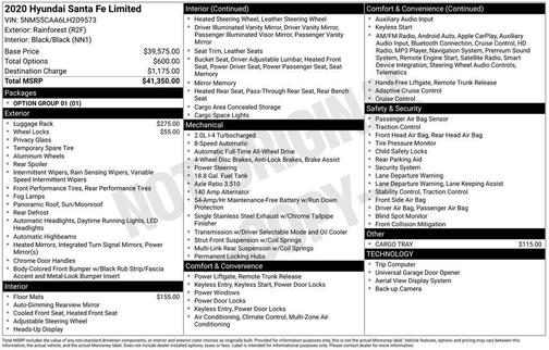 2020 Hyundai SANTA FE Limited 2.0T