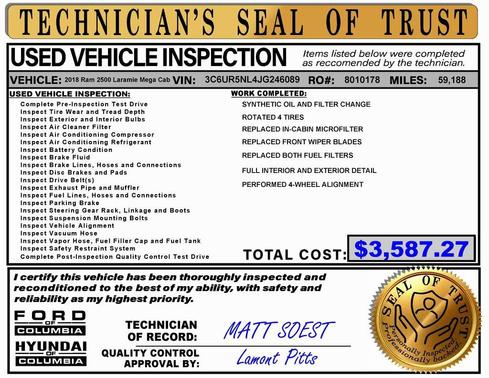 2018 RAM 2500 Laramie Mega Cab 4x4 6'4' Box