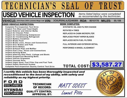 2018 RAM 2500 Laramie Mega Cab 4x4 6'4' Box