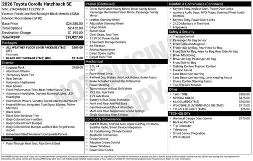 2026 Toyota Corolla SE