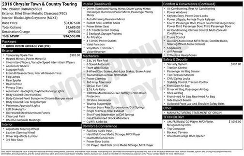 2016 Chrysler Town & Country Touring