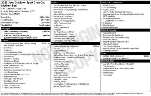 2023 Jeep Gladiator Sport