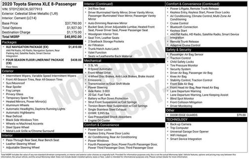 2020 Toyota Sienna XLE