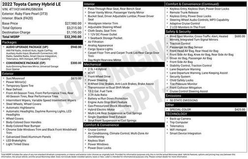 2022 Toyota Camry LE