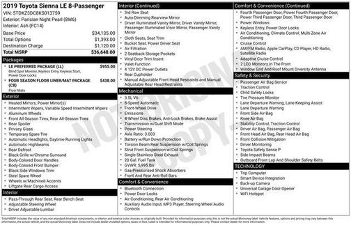 2019 Toyota Sienna LE