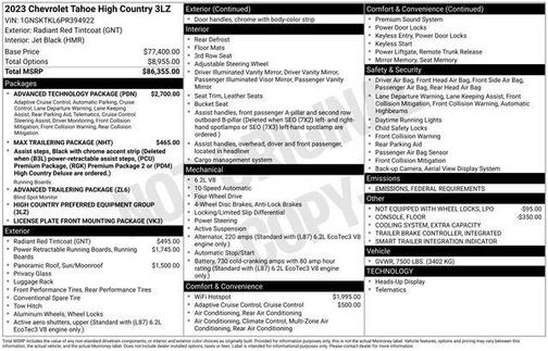 2023 Chevrolet Tahoe 4WD High Country