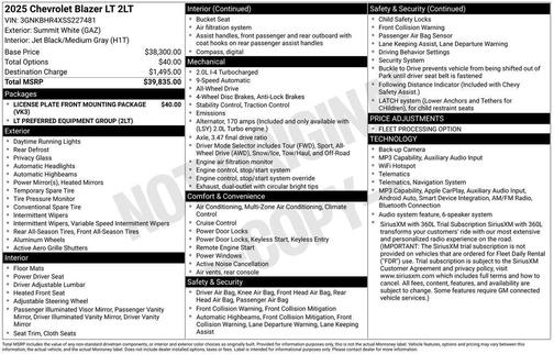 Summit White 2025 Chevrolet Blazer 2LT
