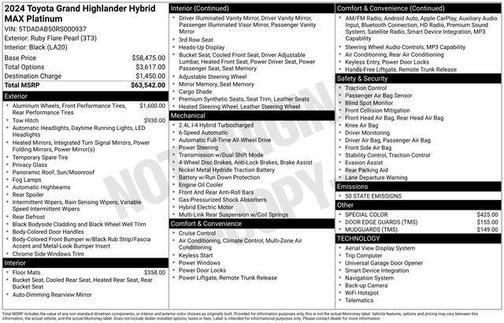 2024 Toyota Grand Highlander Hybrid Limited MAX
