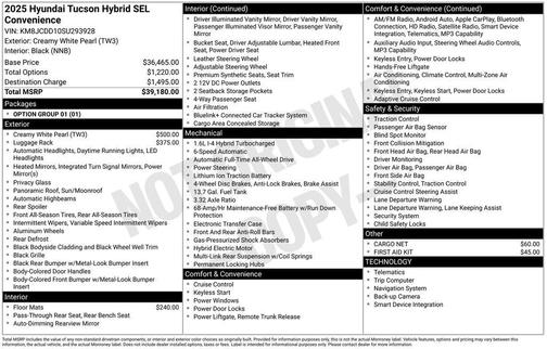 2025 Hyundai TUCSON Hybrid SEL Convenience
