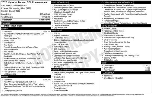 2025 Hyundai TUCSON SEL Convenience