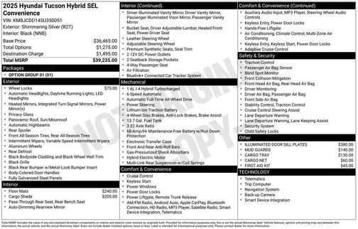 2025 Hyundai TUCSON Hybrid SEL Convenience