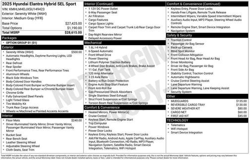2025 Hyundai ELANTRA HEV SEL Sport