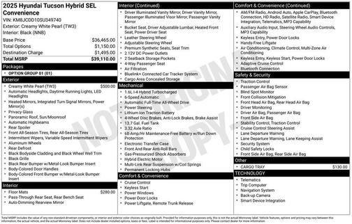 2025 Hyundai TUCSON Hybrid SEL Convenience
