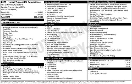 2025 Hyundai TUCSON SEL Convenience
