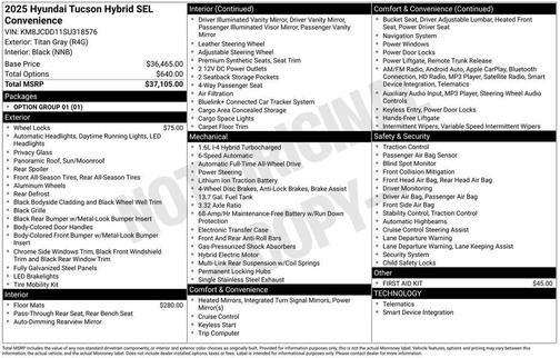 2025 Hyundai TUCSON Hybrid SEL Convenience