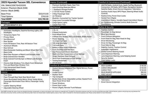 2025 Hyundai TUCSON SEL Convenience