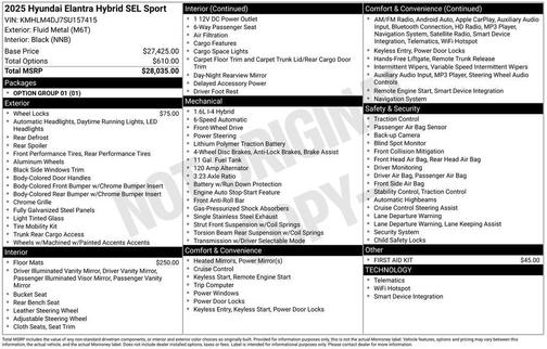2025 Hyundai ELANTRA HEV SEL Sport