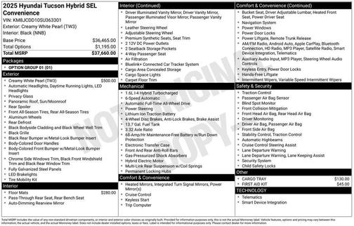 2025 Hyundai TUCSON Hybrid SEL Convenience