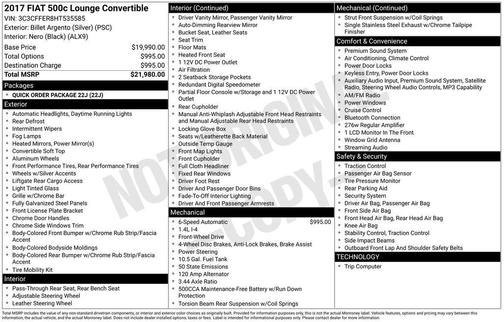 2017 FIAT 500 Lounge