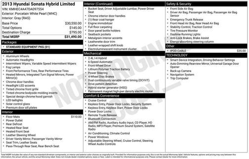 2013 Hyundai SONATA Hybrid Limited
