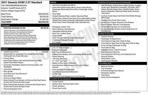 2021 Genesis GV80 2.5T