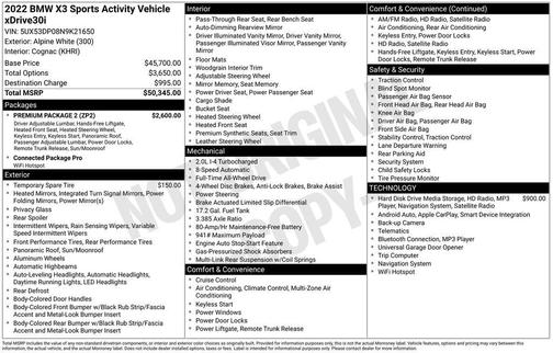 2022 BMW X3 xDrive30i