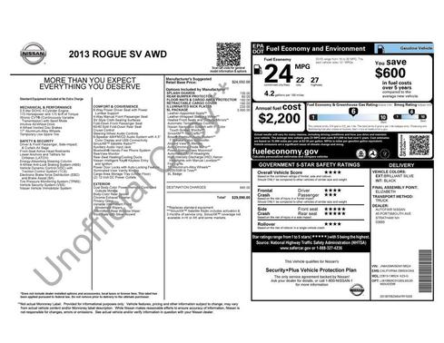 2013 Nissan Rogue SV w/SL Pkg