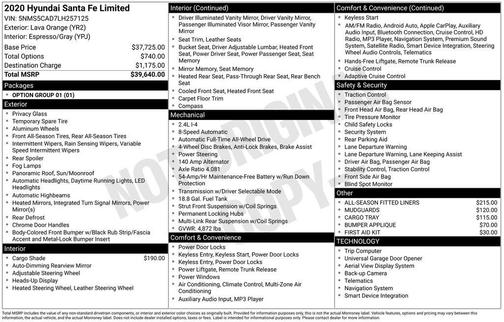 2020 Hyundai SANTA FE Limited 2.4