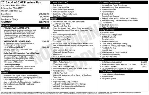 2016 Audi A6 2.0T Premium Plus