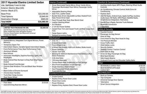2017 Hyundai ELANTRA Limited