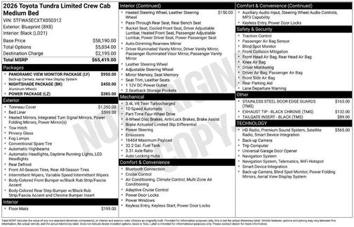2026 Toyota Tundra Limited