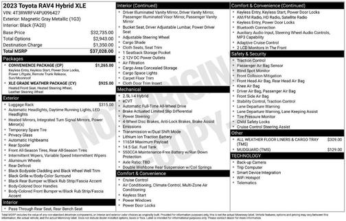 Gray 2023 Toyota RAV4 Hybrid XLE
