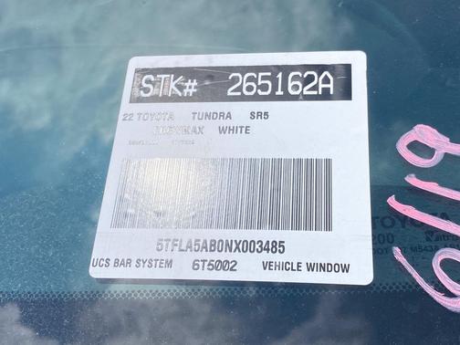 White 2022 Toyota Tundra SR5