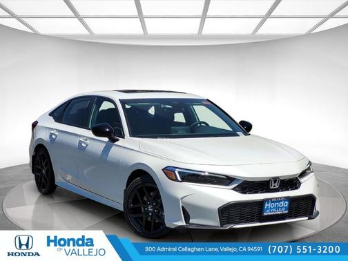 Platinum White Pearl 2026 Honda Civic Hybrid Sport