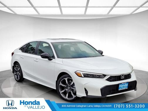 Platinum White Pearl 2026 Honda Civic Hybrid Sport Touring
