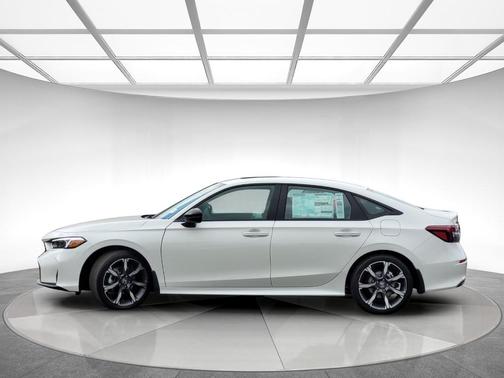 Platinum White Pearl 2026 Honda Civic Hybrid Sport Touring