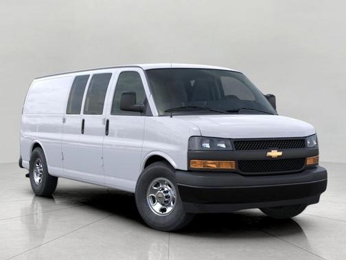Summit White 2026 Chevrolet Express 3500 3500 Extended Wheelbase, WT, RWD