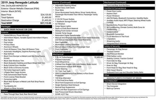 Glacier Metallic Clearcoat 2019 Jeep Renegade Latitude